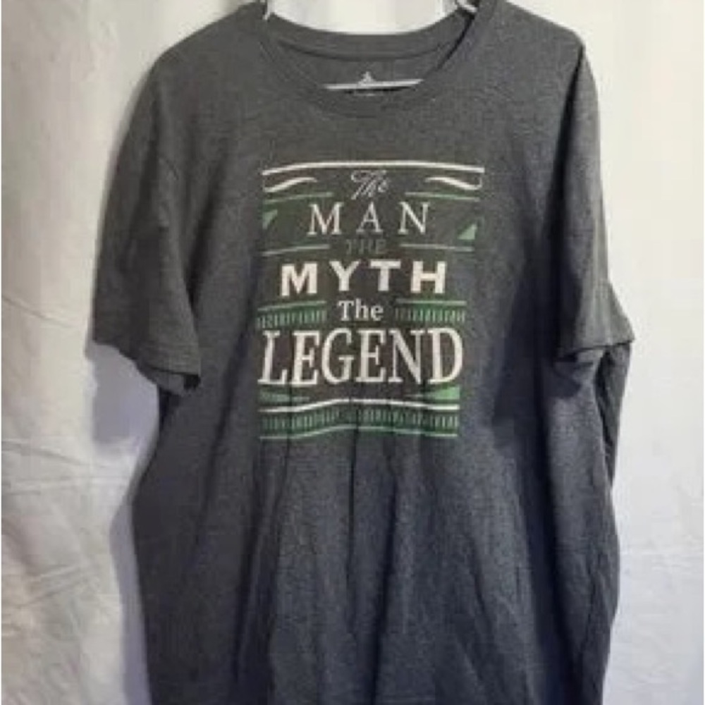 Men's Gray Graphic Tee - "The Man The Myth The Legend"